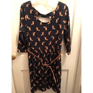 Forever 21+ Fox quarter sleeve dress w/belt